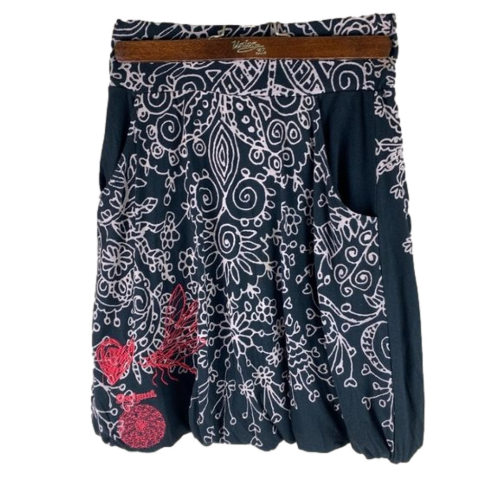 DESIGUAL  Women's Black Balloon Midi Skirt